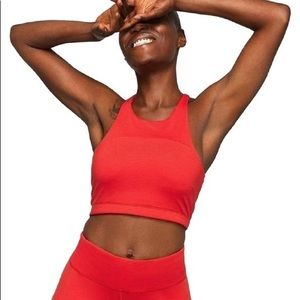 Outdoor Voices Medium Red Racerback long line Sports Bra